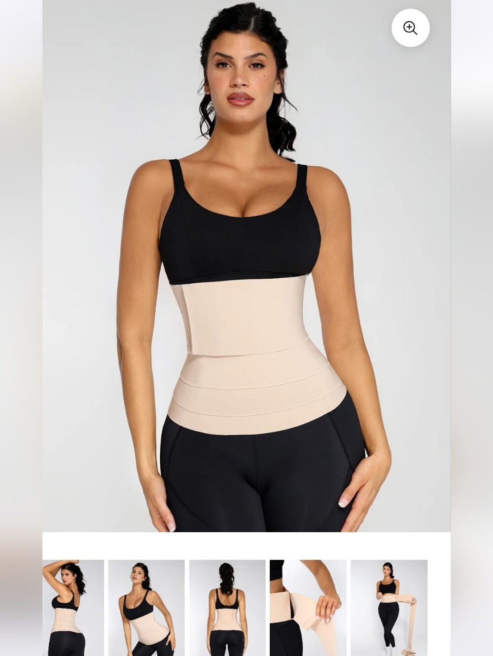FeelinGirl Waist Trainer for Women Bandage Wrap Trimmer Tummy Wrap (Beige)